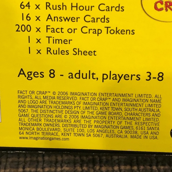 FACT OR CRAP IT'S YOUR CALL! BOARD GAME - NEVER USED - Picture 3 of 8